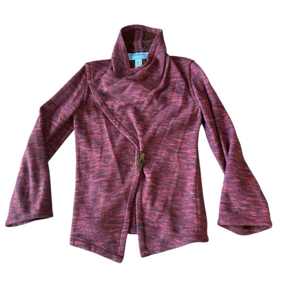 Womens Doncaster Sport Purple Wool Blend Sz S Knit Jacket Sweater Cardigan
